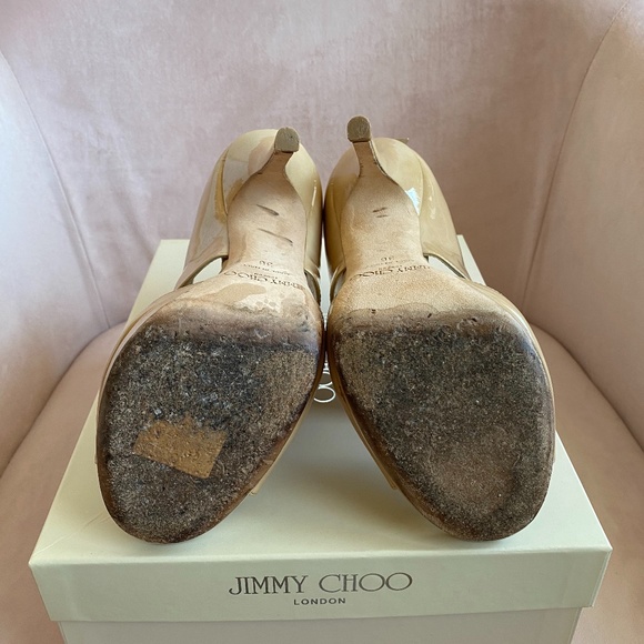 Jimmy Choo Nude Patent Leather Heels - Picture 8 of 15